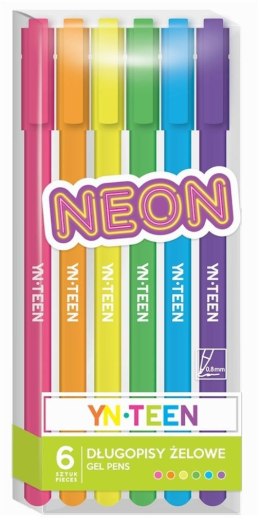 Długopis żelowy 6 kolorów Neon YN TEEN