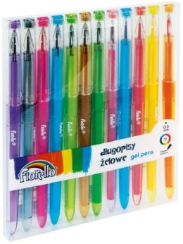 Długopisy żelowe FIORELLO neonowe 12 kolorów