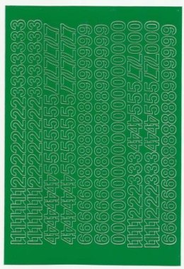 Cyfry samoprzylepne ART-DRUK 10mm zielone Helvetica 10 arkuszy