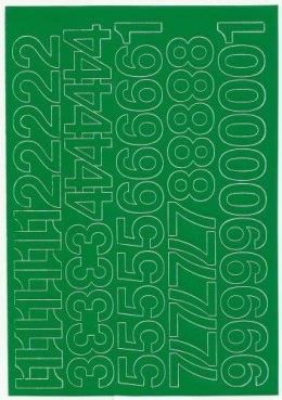 Cyfry samoprzylepne ART-DRUK 30mm zielone Helvetica 10 arkuszy