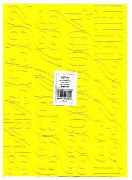 Cyfry samoprzylepne ART-DRUK 40mm żółte Helvetica 10 arkuszy
