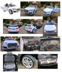 AUTO NA AKUMULATOR AUDI Q7 2.4G NA LICENCJI 2x45W + MIĘKKIE KOŁA EVA + SKÓRA FOTEL INTELIGENTNY PILOT 2.4 Ghz Toyz Audi Q7