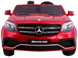 Auto na akumulator Mercedes AMG GLS63 dla dzieci Czerwony + Lakierowany + 4x4 + Nawiew powietrza