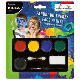 Farby do malowania twarzy 6 kolorów x 3,4g KIDEA