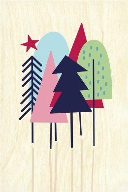 Drewniana kartka Boże Narodzenie- Las