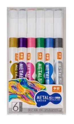 Marker pędzelkowy metal 6 kolorów