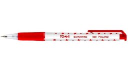 Długopis Superfine aut. 0,5mm czer. (30szt) TOMA