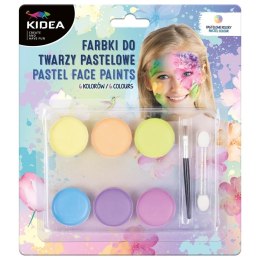 Farbki do twarzy pastelowe 6 kolorów KIDEA