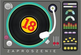 Zaproszenie ZZ-055 Urodziny 18 DJ (5 szt.)