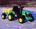 Traktor na akumulator dla dziecka z przyczepą. Miękkie siedzenie, pilot, koła Eva/hl3388