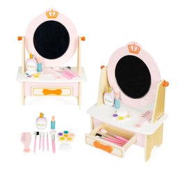 Toaletka drewniana z akcesoriami dla dzieci różowa ECOTOYS