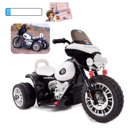 Motorek Chopper na akumulator dla dzieci Czarny + 3 koła + Dźwięki + Światła LED