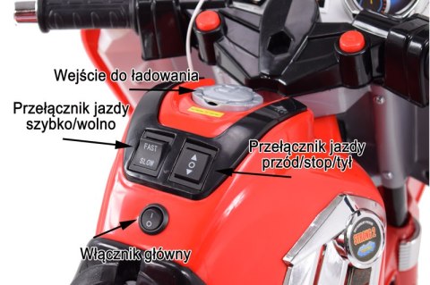 MEGA WIELKI MOTOR HERO Z DŹWIĘKAMI NA POMPOWANYCH KOŁACH NOWOŚĆ / 8815 12 V