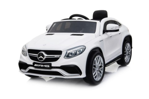 Pojazd Mercedes Benz GLE63 AMG Biały MERCEDES GLE63 auto na AKUMULATOR dla DZIECI