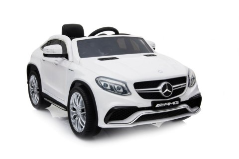 Pojazd Mercedes Benz GLE63 AMG Biały MERCEDES GLE63 auto na AKUMULATOR dla DZIECI