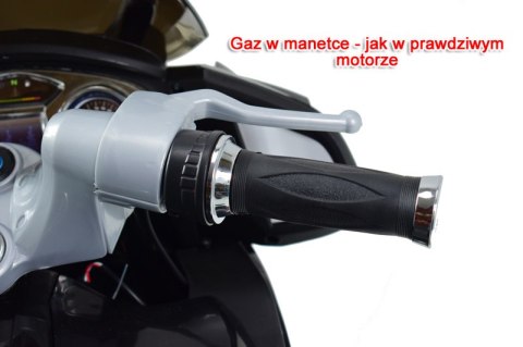 Motor na akumulator HZB118 NAJWIĘKSZY SZYBKI MOTOR ŚCIGACZ 118, MIĘKKIE KOŁA, MIĘKKIE SIEDZENIE, GAZ W RĄCZCE, HAMULEC /HZB118