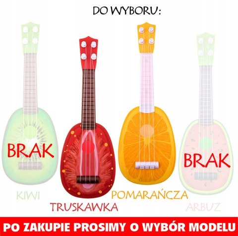 Owocowa ukulele GITARA dla dzieci gitarka IN0033