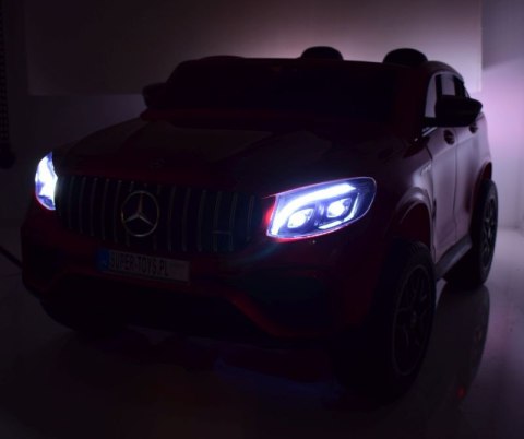 MERCEDES GLC 63S LICENCJA, 4X4, 2x12V, WALIZKA, MIĘKKIE KOŁA EVA, MIĘKKIE SIEDZENIE, LAKIER POLEROWANY, FULL OPCJA/XMX608