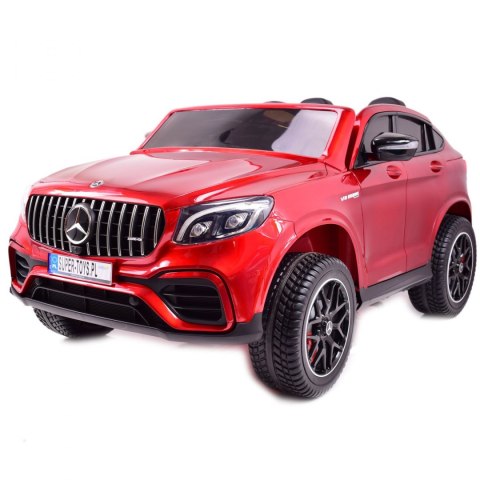 MERCEDES GLC 63S LICENCJA, 4X4, 2x12V, WALIZKA, MIĘKKIE KOŁA EVA, MIĘKKIE SIEDZENIE, LAKIER POLEROWANY, FULL OPCJA/XMX608