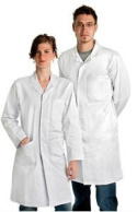 Biały FARTUCH laboratoryjny biały kitel 100% bawełna + OKULARY LABORATORYJNE Biały fartuch medyczny kitel