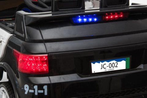 AUTO SUV POLICYJNY NA AKUMULATOR, MIĘKKIE SIEDZENIE, MĘKKIE KOŁA/JC002 Auto Na Akumulator Policja Jc002 Czarny JC-002-CZARNY