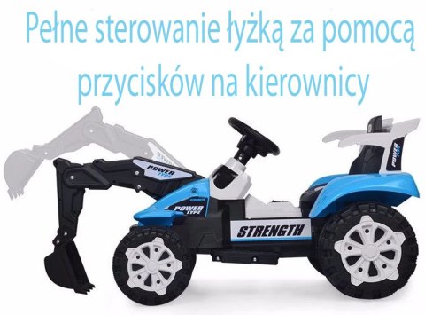 TRAKTOR NA AKUMULATOR Z RUCHOMYM RAMIENIEM - KOPARKĄ, MIĘKKIE SIEDZENIE/HSD6105B