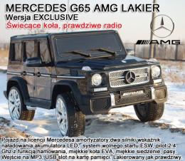 MERCEDES G65 AMG DWA SILNIKI, OTWIERA DRZWI, MOCNY MIĘKKIE KOŁA, LAKIER CZARNY/G65