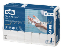 Tork Xpress miękki ręcznik Multifold, 4 panelowy, 2 warstwy 100288 system H2, 21 składek w opakowaniu