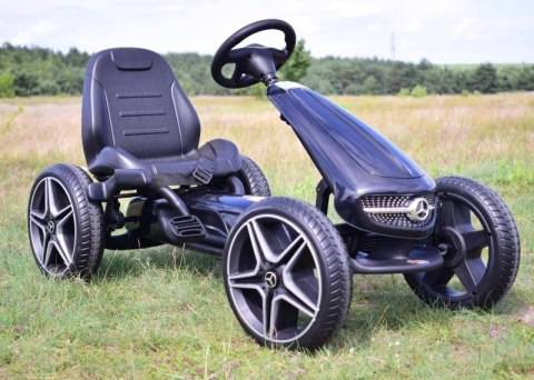 GOKART NA PEDAŁY LICENCJA MERCEDESA KOŁA EVA, MIĘKKIE SIEDZENIE Z LOGIEM MB JAKOŚĆ /XMX610