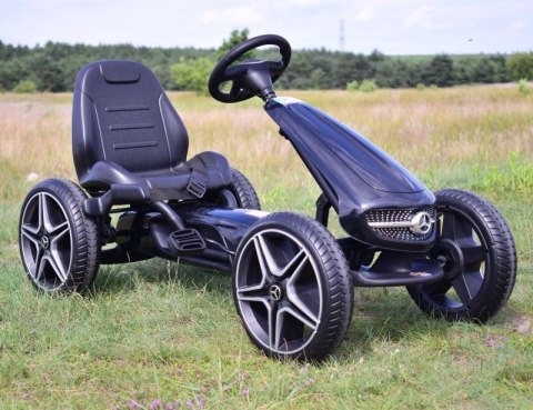 GOKART NA PEDAŁY LICENCJA MERCEDESA KOŁA EVA, MIĘKKIE SIEDZENIE Z LOGIEM MB JAKOŚĆ /XMX610