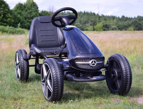 GOKART NA PEDAŁY LICENCJA MERCEDESA KOŁA EVA, MIĘKKIE SIEDZENIE Z LOGIEM MB JAKOŚĆ /XMX610