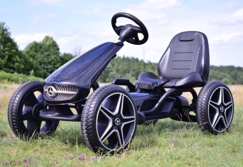 GOKART NA PEDAŁY LICENCJA MERCEDESA KOŁA EVA, MIĘKKIE SIEDZENIE Z LOGIEM MB JAKOŚĆ /XMX610