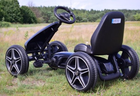 GOKART NA PEDAŁY LICENCJA MERCEDESA KOŁA EVA, MIĘKKIE SIEDZENIE Z LOGIEM MB JAKOŚĆ /XMX610