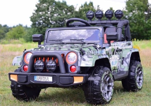 MEGA JEEP FULLTIME, NAPĘD 4X4, 1X12V ,WOLNY START/ MIĘKKIE KOŁA, FUNKCJA BUJANIA EXCLUSIVE LAKIER/7588