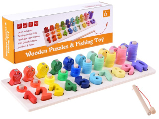 Wooden educational puzzle DIGITS fishing ball ZA3109