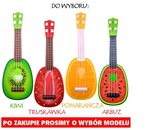 Owocowa ukulele GITARA dla dzieci gitarka IN0033