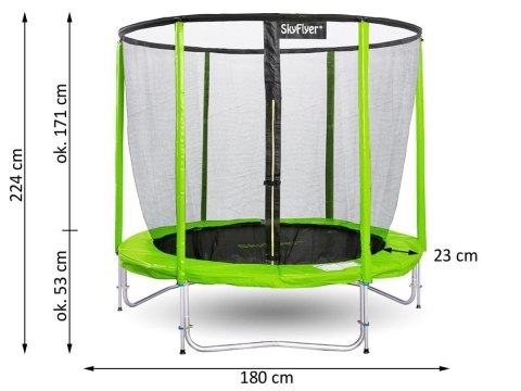 Trampolina ogrodowa SKYFLYER RING 2w1 180cm 6FT