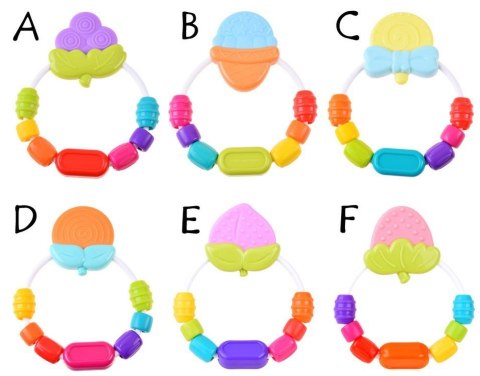 Kolorowy GRYZAK grzechotka koraliki owoce ZA3094