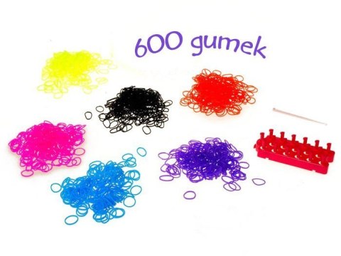 Kolorowe Gumki Loom Band bransoletki 600szt ZA0989