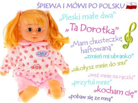 Lalka mówi PL + wózek + fotelik zestaw 10w1 ZA1409