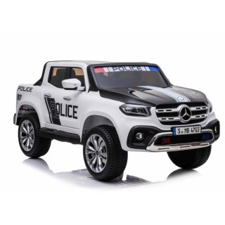 MERCEDES X LICENCJA POLICJA, 4X4 ,2x12V, MIĘKKIE KOŁA EVA, MIĘKKIE SIEDZENIE, 5 PUNKTOWE PASY /XMX606