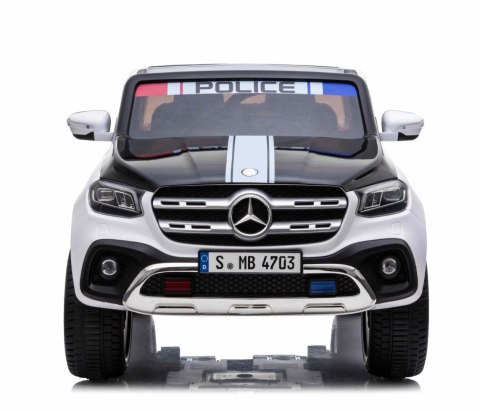 MERCEDES X LICENCJA POLICJA, 4X4 ,2x12V, MIĘKKIE KOŁA EVA, MIĘKKIE SIEDZENIE, 5 PUNKTOWE PASY /XMX606