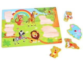 Puzzle drewniane zwierzątka ZOO układanka ZA2802