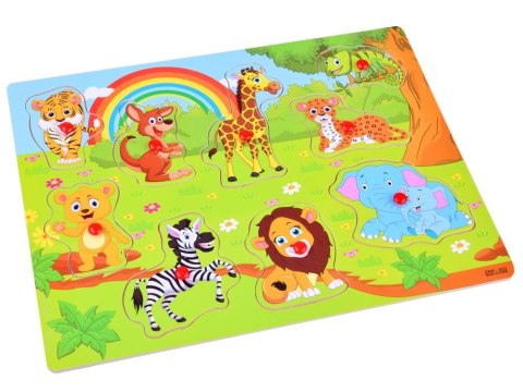 Puzzle drewniane zwierzątka ZOO układanka ZA2802