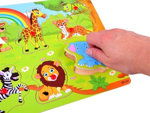 Puzzle drewniane zwierzątka ZOO układanka ZA2802