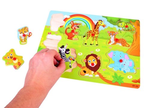 Puzzle drewniane zwierzątka ZOO układanka ZA2802