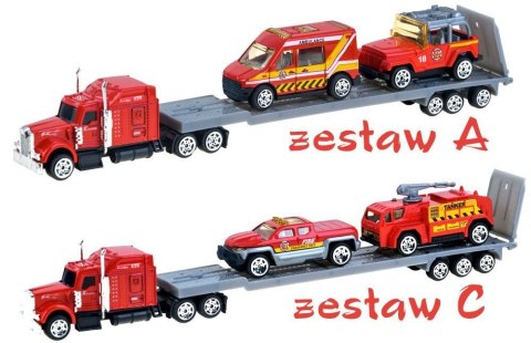 Zestaw STRAŻ POŻARNA Laweta + autka DieCast ZA2076