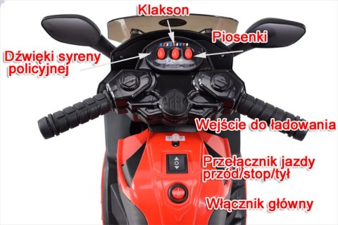 MOTOR ŚCIGACZ POWER168 - PIERWSZY MOTOREK DLA DZIECKA, ŚWIECĄCE KOŁA, /X168