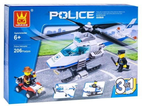 Klocki POLICJA HELIKOPTER 3w1 206ele ZA2193