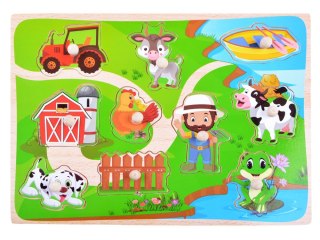 Puzzle drewniane zwierzęta Farma 10 elem ZA3597